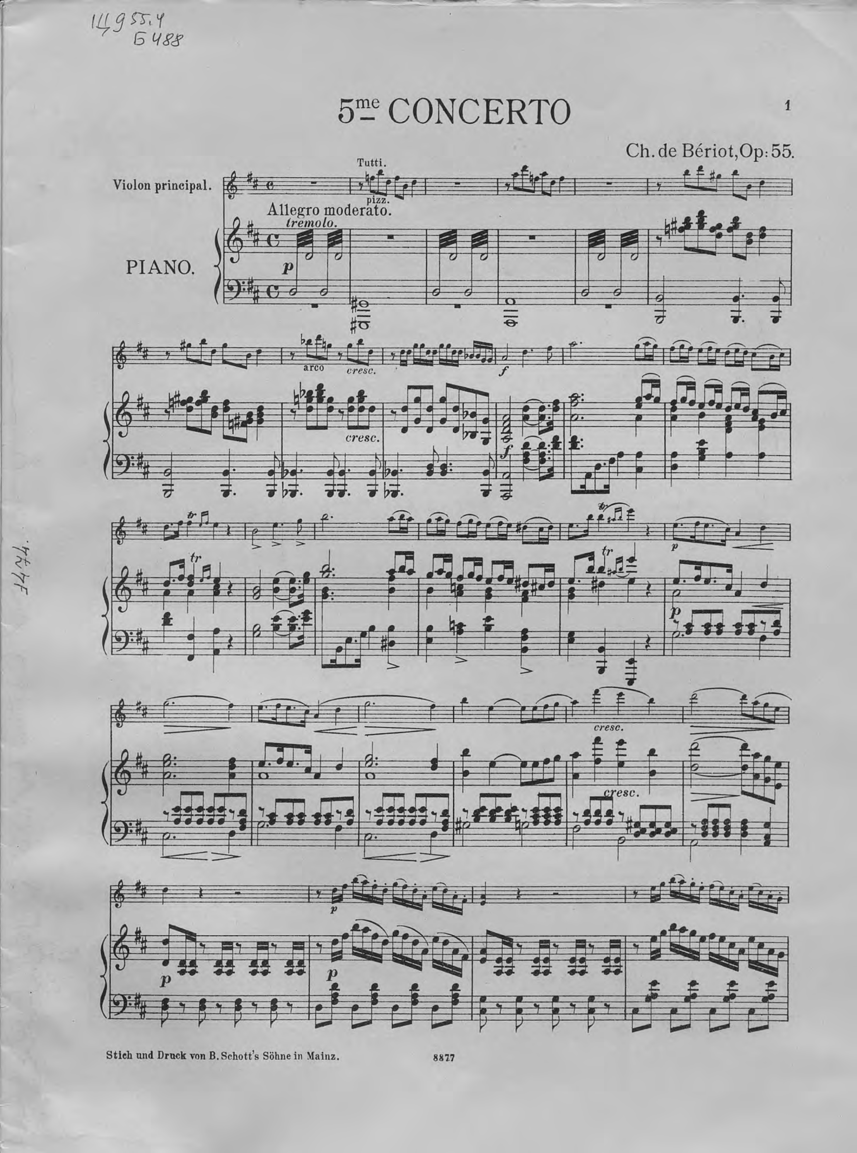Шарль Огюст де Берио Concerto D-dur