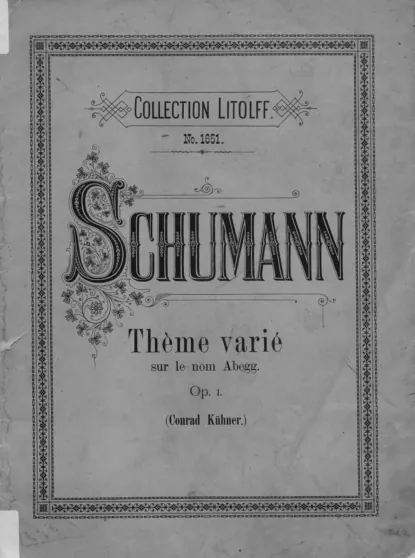 Обложка книги Theme varie sur le nom Abegg, Роберт Шуман