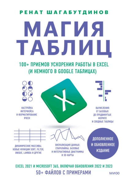Обложка книги Магия таблиц. 100+ приемов ускорения работы в Excel (и немного в Google Таблицах), Ренат Шагабутдинов
